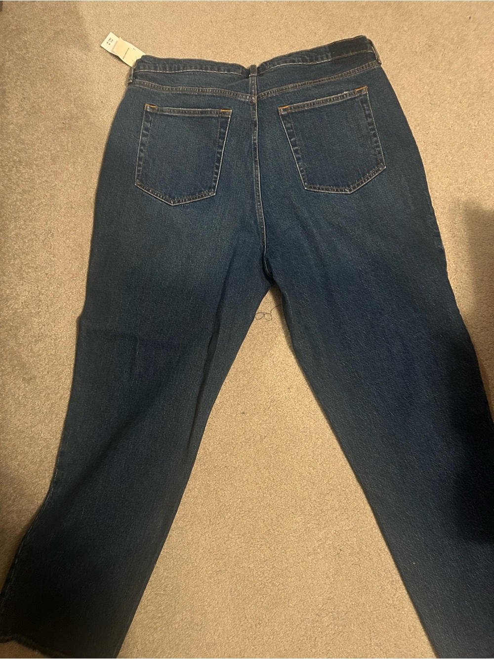 Abercrombie High Rise Straight Leg Dark Blue Jeans - Picture 2 of 5